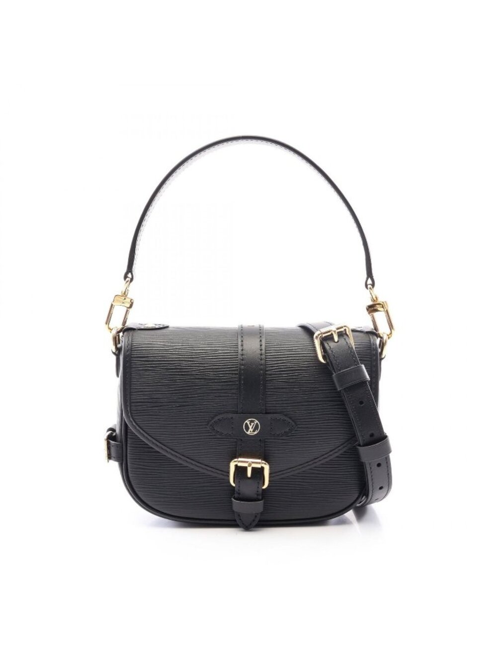 Louis Vuitton Handbag Saumur BB Epi Noir 2-Way Leather